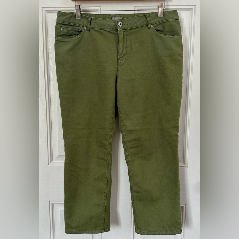 J. Jill Olive Green Stretch Crop Jean, 12